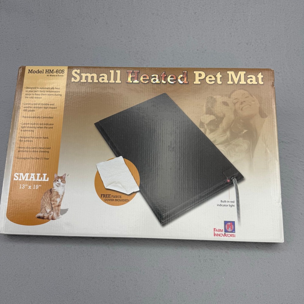 NIB Heated Pet Mat Black Farm Innovators Small 13x19 Durable Utility dog cat new - Picture 3 of 8